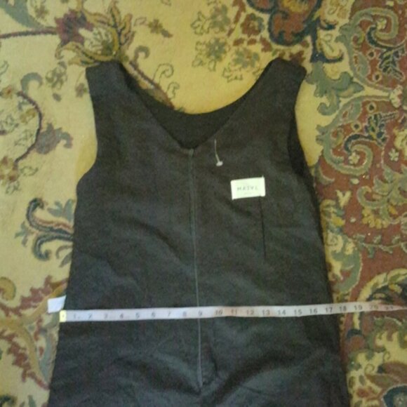 Wide leg cropped black overalls, jumpsuit, contemporary, minimalist - Picture 8 of 9